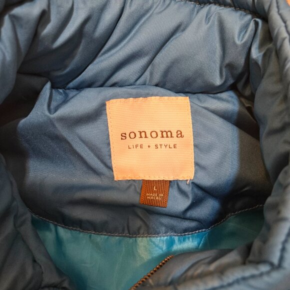 ❄️Sonoma Jacket Puffer Vest Women's Teal Blue Pockets, Full Zip Large - Picture 4 of 7